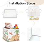 Clastyle Dinosaurs Storage Cube Organizer Set Plants Closet Clothes Cube with Metal Frame Foldable Parents Organizer Storage 