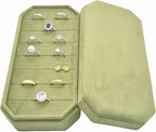Velvet Ring Organizer Box - Ring Jewelry Box for Rings Earring, Jewelry Tray Rings holder Display Case for Girl Women (8.07"x