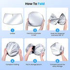 Windshield Sun Shade for 2024-2025 2026 Hyundai Santa Fe Accessories Upgraded Double-Layer Front Window Sunshade Cover Sun Visor Protector Foldable Block UV Rays Keep Vehicle Cool