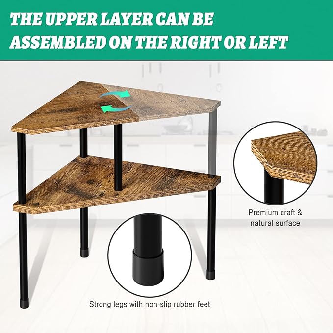 Weenson Kitchen Countertop Organizer Spice Rack for Salt, Bathroom Counter Organizer Over Sink for Toiletries, Makeup, 2-Tier