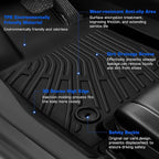 Floor Mats for Toyota Highlander 2008-2013 Non Hybrid, All Weather TPE Floor Liners, 3D Waterproof Custom Fit Car Accessories, 1st & 2nd & 3rd Row & Trunk Mat, Anti-Slip Mat Full Set