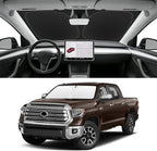 Custom Fit Windshield Sun Shade for Toyota Tundra 2007-2026, Blocks UV & Heat, Front Window Sunshade Accessories, Easy Fold & Store Keep Your Car Cooler