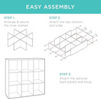 Best Choice Products 9-Cube Storage Organizer, 13.5in Shelf Opening, Bookcase, Display Shelf, Customizable w/ 3 Removable Bac