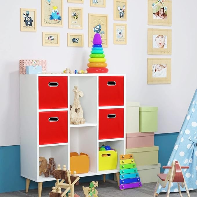 STOREONE Fabric Storage Bins Cubes Baskets Containers-(11X11X11) with Dual Handles for Shelf Closet, Nursery Home ， Bedroom O