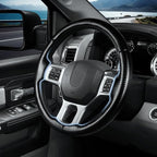 Steering Wheel Cover for Ram 1500, Car Steering Wheel Cover for Dodge Ram 1500 (2012-2018) 1500 Classic(2019-2023) 2500(2012-2018) 3500(2012-2018) 5500(2012-2018), Matte Black