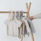 3 Sprouts Baby Closet Dividers 8-Piece Set Newborn to 2T - Double-Sided Organizer for Nursery Clothing Storage - Beige & Gray