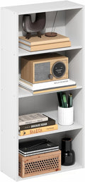Furinno Basic Book Shelf, 4-Tier Bookcase with Open Shelf, Bookshelf, Cube Storage Organizer, 7 x 17 x 35, for Living Room, B