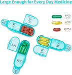Daviky Monthly Pill Organizer 2 Times a Day, 30 Day Pill Box AM PM with Separate Container, One Month Medicine Case Twice a D