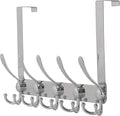 Dseap Over The Door Hook Hanger - Fits 1 3/8" to 1 3/4" Standard Doors | 5 Tri Hooks Heavy Duty Towel/Coat Rack | Door Organi
