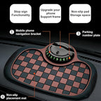 3-in-1 Car Dashboard Anti-Slip Mat, 360° Rotatable Phone Holder with Temporary Parking Number, Universal Fit Non-Slip Pad for