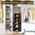 SpaceAid 5 Tier Rotating Shoe Rack Tower, Spinning Shoe Display Lazy Susan, Revolving 360 Shoe Rack Storage Round Carousel, V