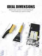 MIKKUPPA 27'' Snow Brush and Ice Scrapers for Car Windshield - Detachable Windshield Scraper, Snow Removal Tool with Ergonomic Foam Grip for Cars, Trucks, SUVs (Yellow, 2 Pack)