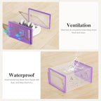 Kuject X-Large Shoe Storage Boxes Organizers Clear Plastic Stackable 12 Pack, Shoe Rack & Holder Substitute, Sneaker Containe