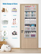 Over the Door Organizer Hanging- 10 Compartments, 80 lbs Load Behind Door Stuffed Animal Storage, Extra Large Toys Storage Or