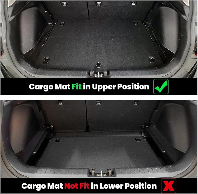 LASFIT Floor Mats & Cargo Mats Fit for Hyundai Venue 2026 2025 2024 2023 2022 2021 2020 (Cargo Mat for Upper Position),All Weather TPE Custom Fit Venue SE/SEL/Limited Accessories Floor Liners, Black