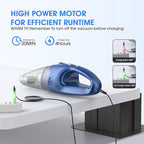 Handheld Vacuum Cordless Rechargeable – 6000Pa Mini Hand Held Vacuum, LED Light, 20–25 Mins Runtime, USB Charging, 500ML Cup 