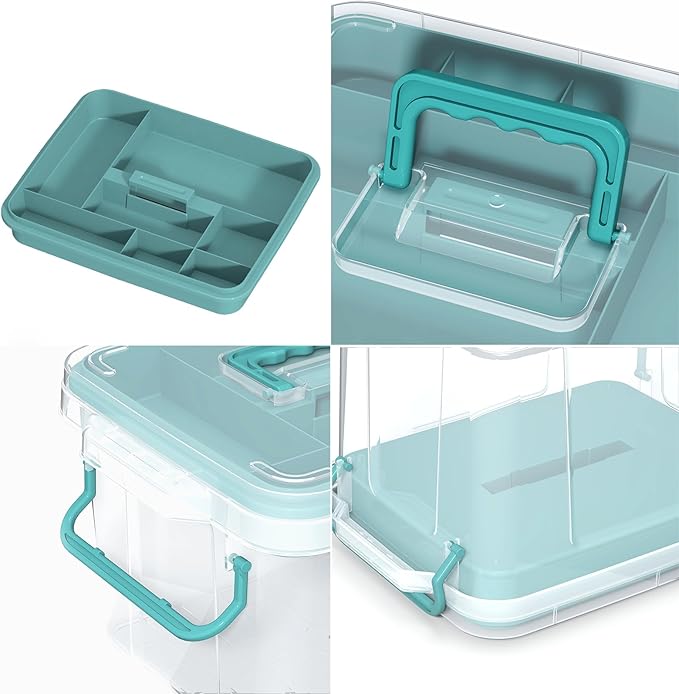 Covetree 2-Pack Clear Plastic Medicine Storage Organizer & First Aid Box – Multi-Layer Medicine Storage Box, Durable Medicine