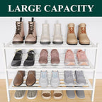 Smiry Bamboo Shoe Rack 3-Tier, Stackable Wooden Shoe Organizer for Entryway & Closet, Free Standing Wood Shoe Storage Shelf f
