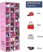 coastal rose Hanging Shoe Organizer for Closet, 30 Sections Hanging Closet Organizers and Storage Shelves Space Saving Shoe R