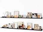 Fun Memories Picture Ledge Shelf, 60 Inch Floating Shelves Set of 2, Large Nursery Book Shelves for Toys Storage, Kids Booksh
