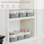 Storage Baskets for Shelves 11.8x7.9x5.2 Inch, Foldable Fabric Storage Bins with Handles, Small Storage Baskets for Organizin