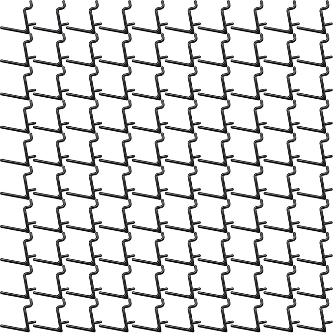 Colorstorm 1.5 inch Pegboard Hooks Kit 200 pk L Style for Peg Board Assortment Tool Organizer Black Peg Hooks Accessories (20