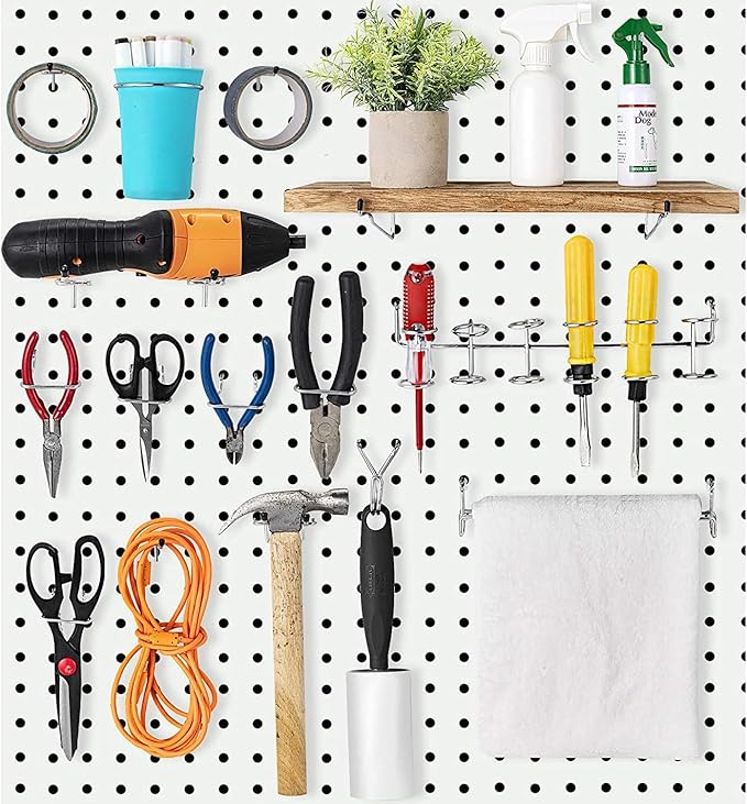 165pcs Metal Hanging Organizer Set, Waterproof Hooks and Storage Boxes for 1-inch Gutter Spacing, Tool Hanging Kit with Hamme