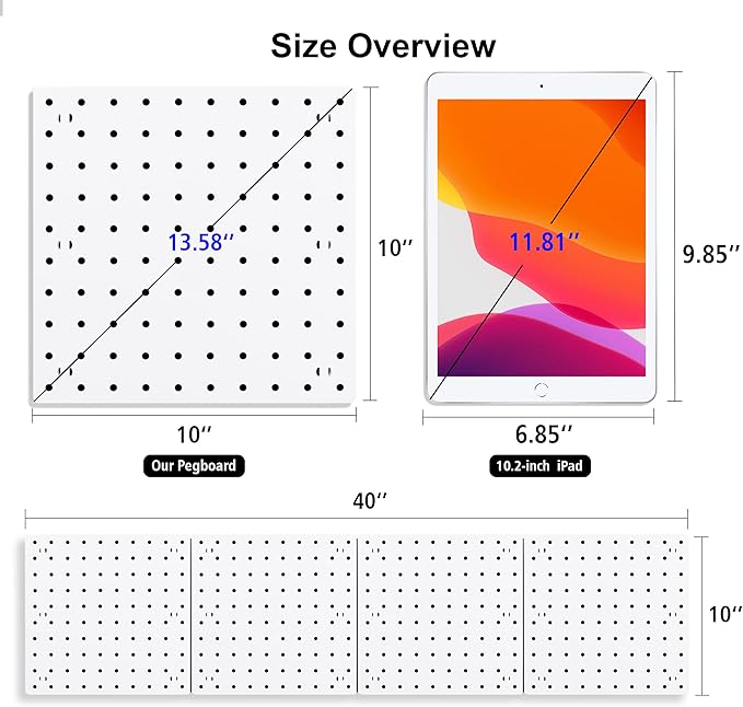 Pegboards, Pegboard Wall Organizer Panels, Peg Boards for Wall, Craft Room, Kitchen, Garage, Living Room, Bathroom, and Study
