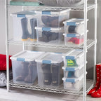 Sterilite 6-Pack Latching Box, Under Bed Storage Bins with Lids, Clear Plastic, 25 Quart - Heavy-Duty Organizing Containers f
