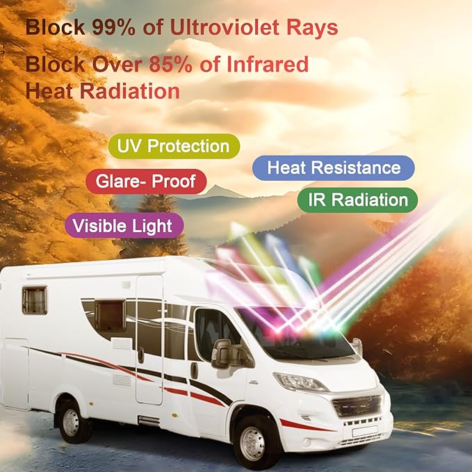 Window Tint Film for Cars Privacy Protection Automotive Film 5% VLT Nano Ceramic Car Winodw Tint Front Windshield Heat Glare UV IR Rays Block Scratch Resistance 36" X15ft