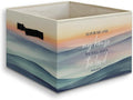 Religious Christian Foldable Storage Bins Box with Handles Decor, As for Me and My House We Will Serve the Lord Bible Verse C