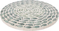 Boston International Lazy Susan Centerpiece Spinnable Tabletop Serving Tray Turntable, 15.75", Mother of Pearl Swirling Fish