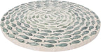 Boston International Lazy Susan Centerpiece Spinnable Tabletop Serving Tray Turntable, 15.75", Mother of Pearl Swirling Fish