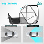 Power Heated Tow Mirrors Compatible with 2019-2024 Dodge Ram 1500 Only (Not fit Classic), Manual Flip & Fold Tow Side Mirrors w/Blind Spot Detection, Turn Signal, Puddle Light, Temp Sensor