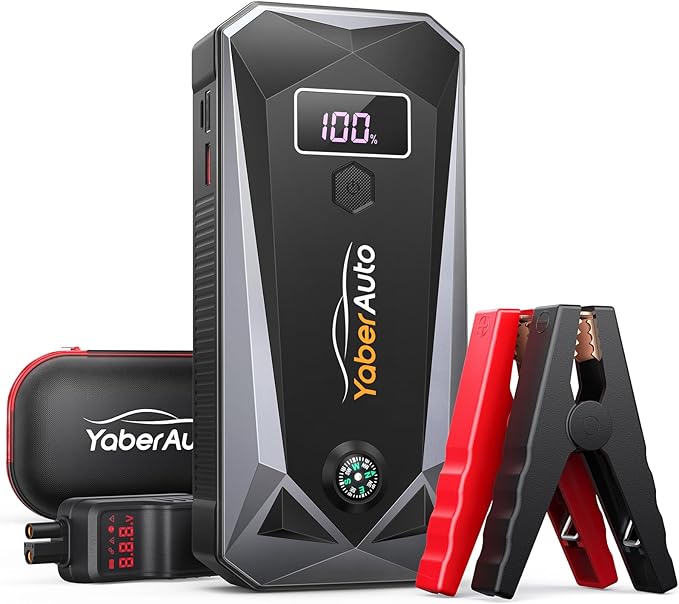 YaberAuto Jump Starter 5000A 21800mAh Battery Jumper Starter Portable (9.0L Gas/8.0L Diesel), Car Battery Jump Starter Power