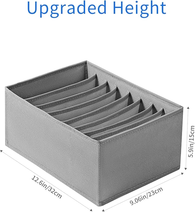Coorganisers4 Packs T-shirt Drawer Organizers for Clothing,8 Grids Compartment Wardrobe Storage Box, Clothes Organizer for Fo