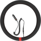 Motor Trend WarmGrip Heated Steering Wheel Cover – Hand Warming Steering Wheel Protector, Heats up Quickly - Fits Wheels 14.5-15.5" for Car Truck Van SUV (Black/Gray Color)