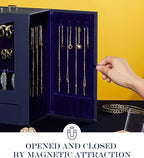 Homde Jewelry Organizer with Transparent Window Necklace Hooks Gift for Women Jewelry Box Display Case for Necklaces Rings Ea