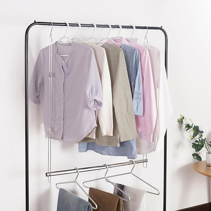 Hanging Closet Rod, 17-29In Adjustable Width and Up to 37In Height Adjustable Closet Rod Extender, Double Closet Rods Hanging