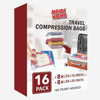 MEIQIHOME Vacuum Storage Bags, Space Saver Sealer Bags for Clothing, Pillows, Comforters, Blankets, Bedding, Travel, 16 Roll 