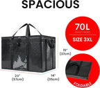 NZ home Insulated Bags for Food Delivery (3XL PRO) Grocery Shopping Cooler Bag, Pizza Delivery, Hot & Cold Catering Tote, Reusable, Foldable & Heavy Duty (Red)