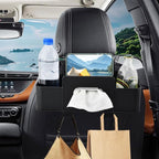Back Seat Car Organizer, Multifunctional Car Seat Back Storage Box with Hook Tissue Box Cup Holder can Hold Phone Drinks Handbag fits Most Vehicles(COLOR:Black)