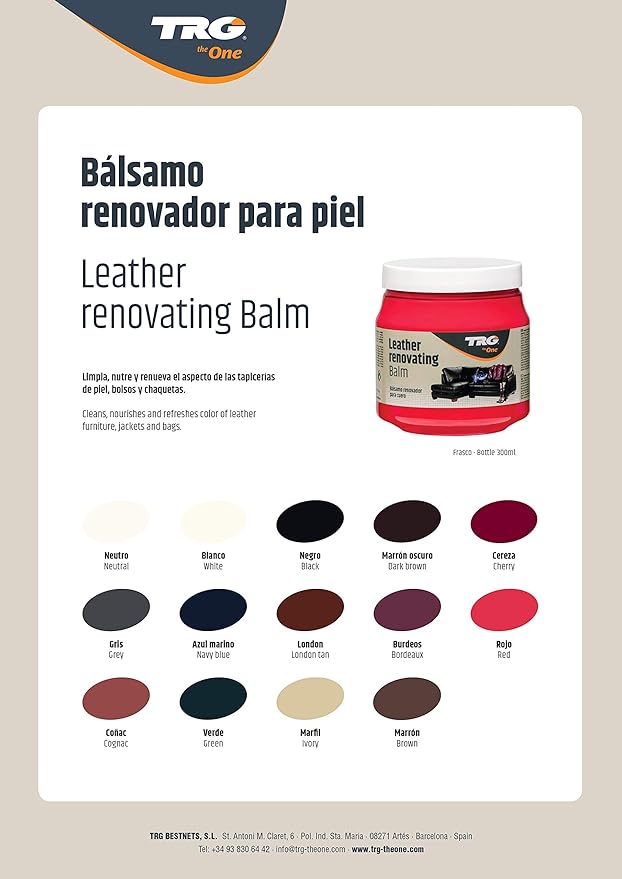 Leather Renovating Balm 300ml for All Leather Materials, Sofas, Car Seats, Leather Furniture, 300 ml - 10.14 fl. Oz. (Cherry)