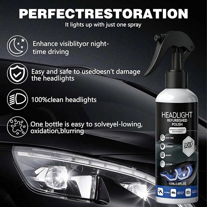 2Pcs Car Headlight Restoration Polishing Kits,Headlight Restoration Kit,Headlight Cleaner And Restorer Kit,Fast & Easy Car He