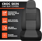 BDk Faux Leather Car Seat Cover Full Set - Front & Rear Split Bench Charcoal Seat Covers For SUV & Truck Seat Covers, Airbag 