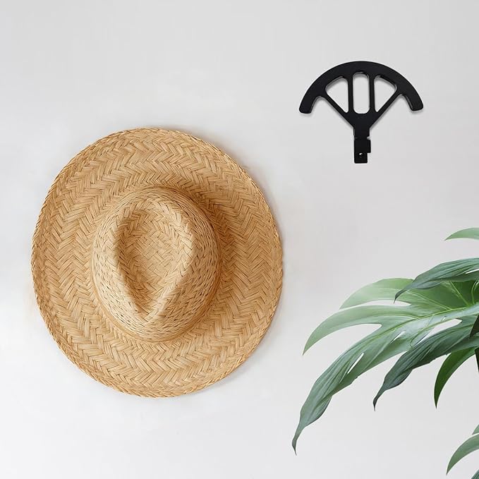 Wall mounted wooden cowboy hat rack, adjustable western cowboy hat rack, used for wide brimmed hats, hat storage, black, for 
