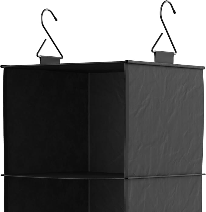 ClosetMaid 3-Shelf Fabric Hanging Closet Organizer with Garment Rod for Shirts, Sweaters, Pants, Hats, Shoes, Purses with Cha