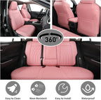 EKR Rav4 Seat Covers Custom Fit for Toyota Rav4 XLE,Platinum,Limited 2013-2018 & SE 2016-2018, Leather Pink Seat Cover Full S