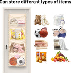 Over The Door Stuffed Animal Storage, Cotton Toy Organizer for Storage Plush Toys,Baby Supplies, Stuffed Animal Holder with 4
