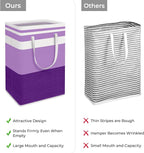 HomeHacks 2 Pack Large Laundry Baskets, Waterproof, Freestanding Laundry Hampers, Collapsible Clothes Hamper with Reinforced 